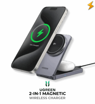 UGREEN 2-in-1 Magnetic Wireless Charger