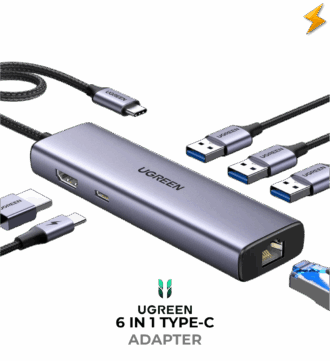 UGREEN 6 in 1 Type-C Multifunction Hub