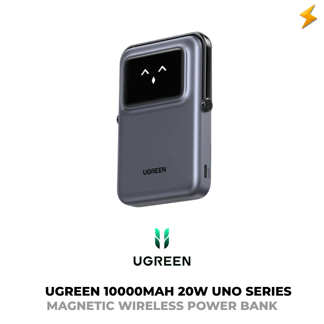 UGREEN 10000mah 20W Uno Series Magnetic Wireless Power Bank With Stand